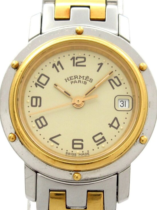 HERMES Clipper CL4.220 1****** Silver Gold Women\'s Wrist Watch main image 5